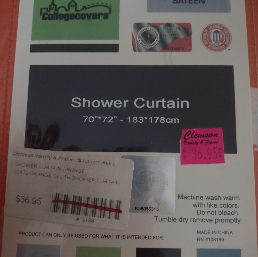 Clemson University shower curtain